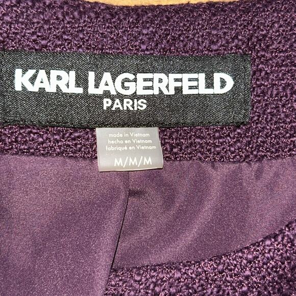 Karl Lagerfeld Deep Purple Jacket with Black Accents - Picture 5 of 7